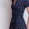 Naomi Jersey Midi Dress Navy and Ivory, Painted Dot Naomi Jersey Midi Dress Navy and Ivory, Painted Dot