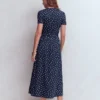 Naomi Jersey Midi Dress Navy and Ivory, Painted Dot Naomi Jersey Midi Dress Navy and Ivory, Painted Dot