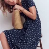 Naomi Jersey Midi Dress Navy and Ivory, Painted Dot Naomi Jersey Midi Dress Navy and Ivory, Painted Dot