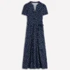 Naomi Jersey Midi Dress Navy and Ivory, Painted Dot Naomi Jersey Midi Dress Navy and Ivory, Painted Dot