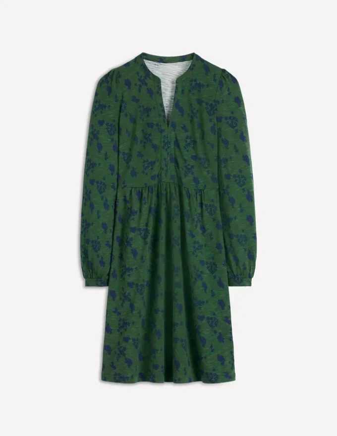 Naomi Relaxed Jersey Dress Dark Green, Dainty Meadow Naomi Relaxed Jersey Dress Dark Green, Dainty Meadow
