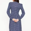 Naomi Relaxed Jersey Dress French Navy, Abstract Dot Naomi Relaxed Jersey Dress French Navy, Abstract Dot