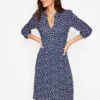 Naomi Relaxed Jersey Dress French Navy, Abstract Dot Naomi Relaxed Jersey Dress French Navy, Abstract Dot