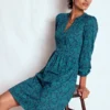 Naomi Relaxed Jersey Dress Midnight Ocean, Ornate Flora Naomi Relaxed Jersey Dress Midnight Ocean, Ornate Flora