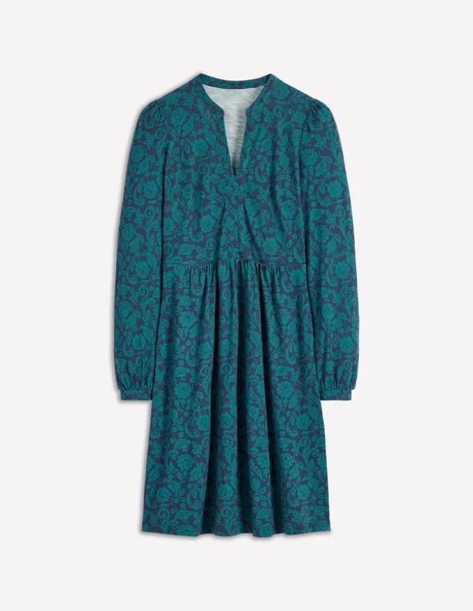 Naomi Relaxed Jersey Dress Midnight Ocean, Ornate Flora Naomi Relaxed Jersey Dress Midnight Ocean, Ornate Flora