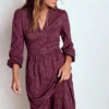 Naomi Relaxed Jersey Dress Prune, Leopard Spots Naomi Relaxed Jersey Dress Prune, Leopard Spots