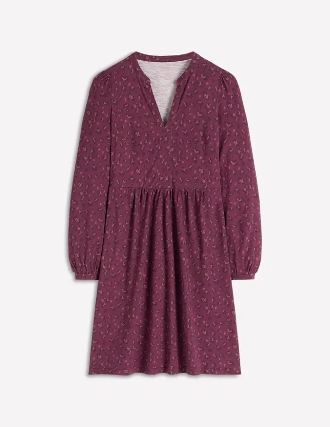 Naomi Relaxed Jersey Dress Prune, Leopard Spots Naomi Relaxed Jersey Dress Prune, Leopard Spots