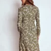 Naomi Relaxed Jersey Dress Woodland Green, Leopard
