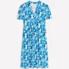 Naomi Short Jersey Dress Blue, Abstract Swirl Naomi Short Jersey Dress Blue, Abstract Swirl