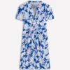 Naomi Short Jersey Dress Blue, Botanical Flourish Mono Naomi Short Jersey Dress Blue, Botanical Flourish Mono