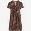 Naomi Short Jersey Dress Camel, Cheetah Pop Naomi Short Jersey Dress Camel, Cheetah Pop