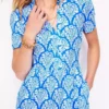 Naomi Short Jersey Dress Cerulean Blue, Blossomy Naomi Short Jersey Dress Cerulean Blue, Blossomy