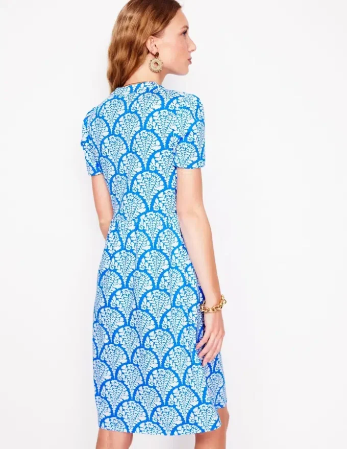 Naomi Short Jersey Dress Cerulean Blue, Blossomy Naomi Short Jersey Dress Cerulean Blue, Blossomy