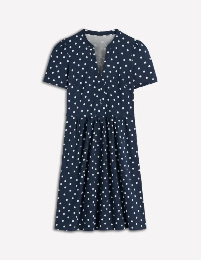 Naomi Short Jersey Dress French Navy, Painted Dot Naomi Short Jersey Dress French Navy, Painted Dot