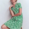 Naomi Short Jersey Dress Fresh Green, Meadow Scatter Naomi Short Jersey Dress Fresh Green, Meadow Scatter