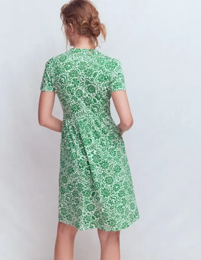 Naomi Short Jersey Dress Fresh Green, Meadow Scatter Naomi Short Jersey Dress Fresh Green, Meadow Scatter