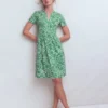 Naomi Short Jersey Dress Fresh Green, Meadow Scatter Naomi Short Jersey Dress Fresh Green, Meadow Scatter