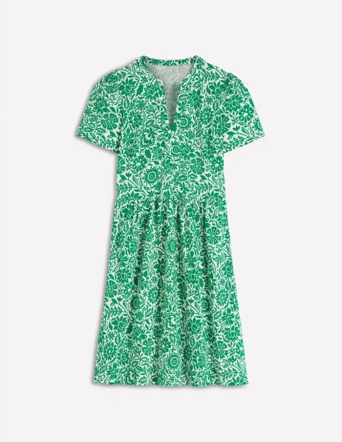 Naomi Short Jersey Dress Fresh Green, Meadow Scatter Naomi Short Jersey Dress Fresh Green, Meadow Scatter