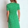 Naomi Short Jersey Dress Highland Green, Painted Dot Naomi Short Jersey Dress Highland Green, Painted Dot