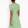 Naomi Short Jersey Dress Paradise Green, Botanic Blush Naomi Short Jersey Dress Paradise Green, Botanic Blush