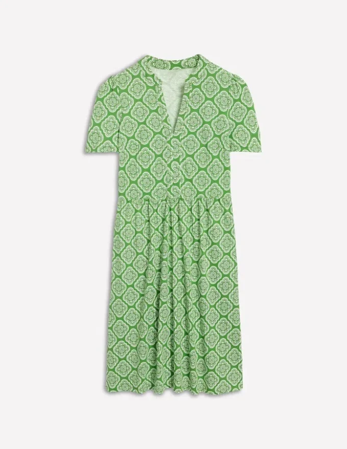 Naomi Short Jersey Dress Paradise Green, Botanic Blush Naomi Short Jersey Dress Paradise Green, Botanic Blush