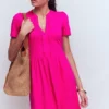 Naomi Short Jersey Dress Pink Peony Naomi Short Jersey Dress Pink Peony