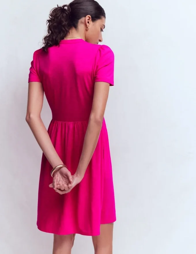 Naomi Short Jersey Dress Pink Peony Naomi Short Jersey Dress Pink Peony