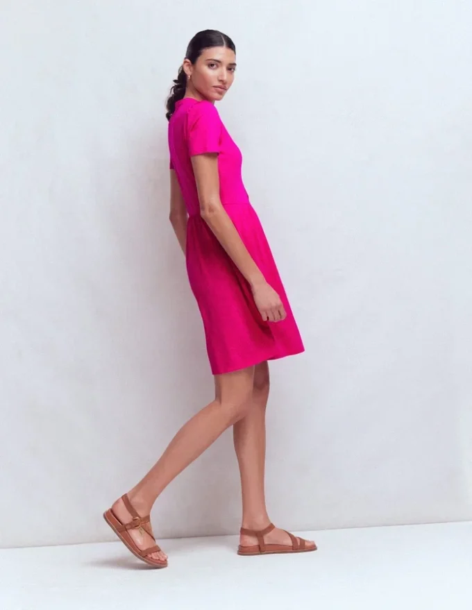 Naomi Short Jersey Dress Pink Peony Naomi Short Jersey Dress Pink Peony