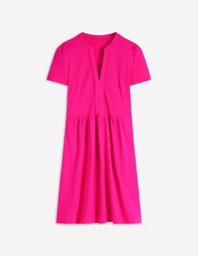 Naomi Short Jersey Dress Pink Peony Naomi Short Jersey Dress Pink Peony