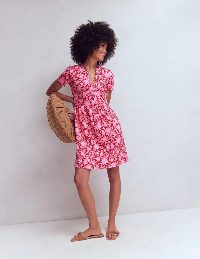 Naomi Short Jersey Dress Pomegranate, Tigers Paradise Naomi Short Jersey Dress Pomegranate, Tigers Paradise