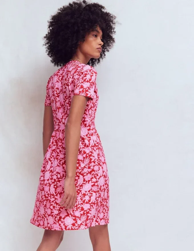 Naomi Short Jersey Dress Pomegranate, Tigers Paradise Naomi Short Jersey Dress Pomegranate, Tigers Paradise