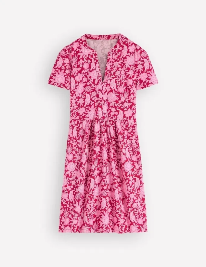Naomi Short Jersey Dress Pomegranate, Tigers Paradise Naomi Short Jersey Dress Pomegranate, Tigers Paradise