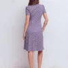 Naomi Short Jersey Dress Purple Thistle, Flower Lattice Naomi Short Jersey Dress Purple Thistle, Flower Lattice