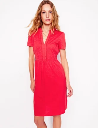 Naomi Short Jersey Dress Strawberry Tart Red