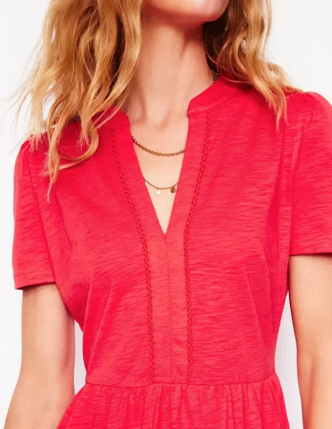 Naomi Short Jersey Dress Strawberry Tart Red Naomi Short Jersey Dress Strawberry Tart Red