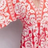 Nell Kimono Midi Jersey Dress Bright Cherry, Ornate Floret Nell Kimono Midi Jersey Dress Bright Cherry, Ornate Floret