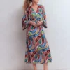 Nell Kimono Midi Jersey Dress Multi, Enchanted Paisley Nell Kimono Midi Jersey Dress Multi, Enchanted Paisley