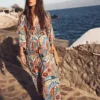 Nell Kimono Midi Jersey Dress Multi, Enchanted Paisley Nell Kimono Midi Jersey Dress Multi, Enchanted Paisley