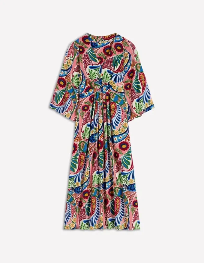 Nell Kimono Midi Jersey Dress Multi, Enchanted Paisley Nell Kimono Midi Jersey Dress Multi, Enchanted Paisley