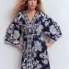 Nell Kimono Midi Jersey Dress Navy, Elegant Blossom Nell Kimono Midi Jersey Dress Navy, Elegant Blossom