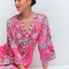 Nell Kimono Midi Jersey Dress Pink, Blossom Elegance Nell Kimono Midi Jersey Dress Pink, Blossom Elegance
