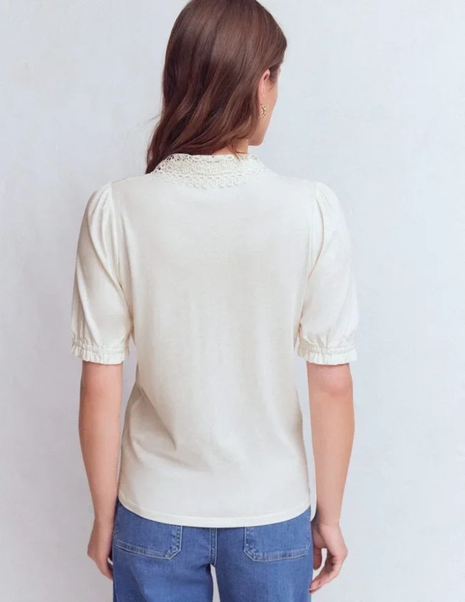 Nessa Broderie Collar Blouse Ivory Nessa Broderie Collar Blouse Ivory
