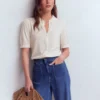 Nessa Broderie Collar Blouse Ivory Nessa Broderie Collar Blouse Ivory