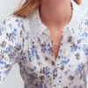 Nessa Broderie Collar Blouse Ivory, Blue Bloom Scatter Nessa Broderie Collar Blouse Ivory, Blue Bloom Scatter