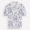 Nessa Broderie Collar Blouse Ivory, Blue Bloom Scatter Nessa Broderie Collar Blouse Ivory, Blue Bloom Scatter