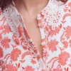 Nessa Broderie Collar Blouse Pink Floral Nessa Broderie Collar Blouse Pink Floral