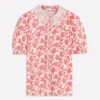 Nessa Broderie Collar Blouse Pink Floral Nessa Broderie Collar Blouse Pink Floral