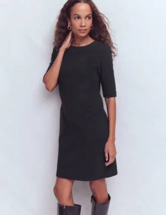 Nessa Ottoman Shift Dress Black