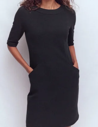 Nessa Ottoman Shift Dress Black