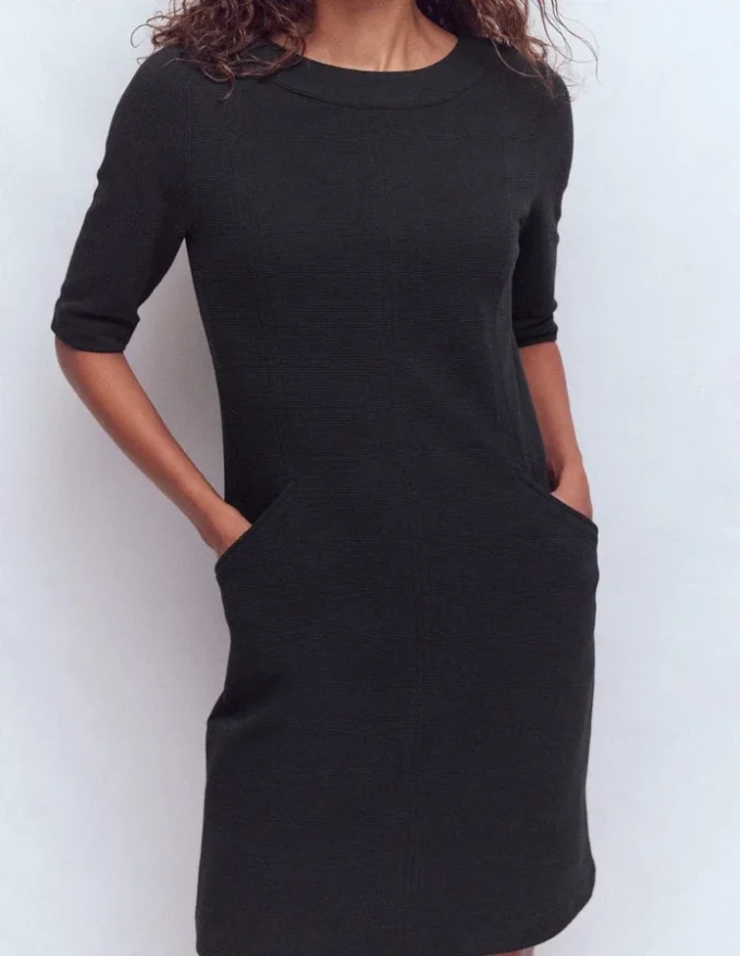 Nessa Ottoman Shift Dress Black Nessa Ottoman Shift Dress Black